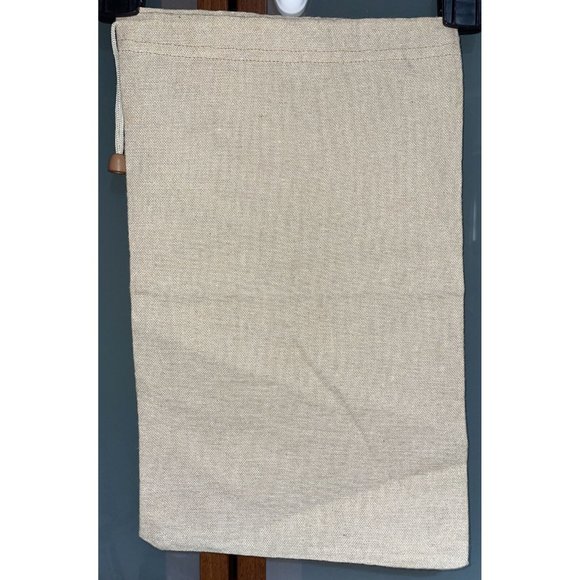 Alima Logo Beige Drawstring Linen Dustbag Sandal Heel Flats Shoe Cover 8.25 x 14 - Picture 3 of 3